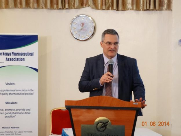 Nairobi, 2014 – At the launch of the Pharmnet pharmacy chain at the Kenya Pharmaceutical Association’s annual conference Nairobi, 2014 - At the launch of the Pharmnet pharmacy chain at the Kenya Pharmaceutical Association's annual conference